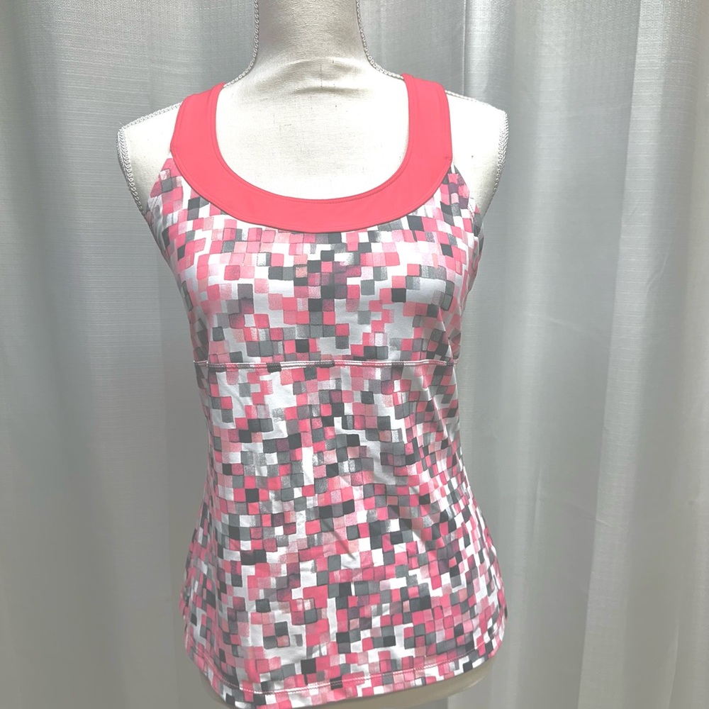 Xersion Performancewear Coral & Gray tank and matching wide leg pants